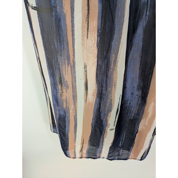 Modcloth Midi Skirt Women Size 2X Watercolor Striped Flowy Artsy Festival Office - Picture 5 of 13